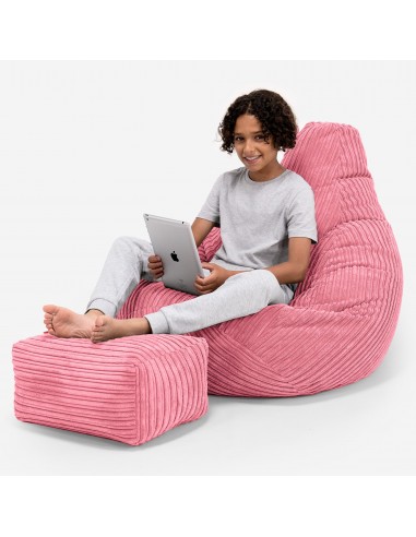 Pouf Gamer pour Enfant 6-14 ans - Côtelé Corail En savoir plus