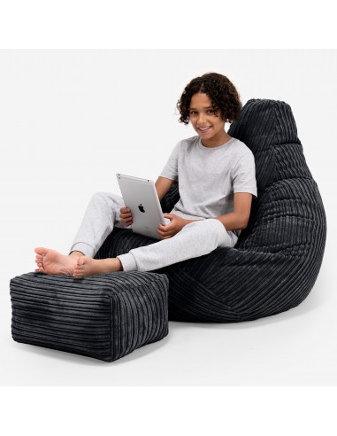 Pouf Gamer pour Enfant 6-14 ans - Côtelé Noir À commander