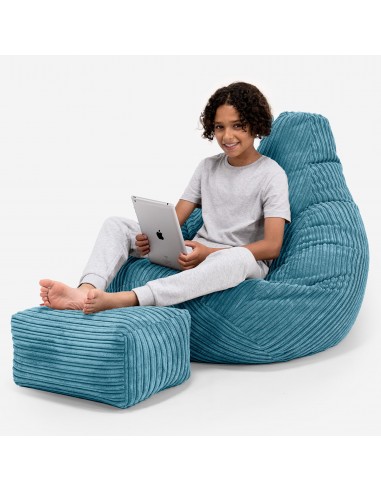 Pouf Gamer pour Enfant 6-14 ans - Côtelé Mer Égée les ctes