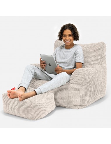 Pouf Fauteuil pour Ados 6-14 ans - Pompon Crème solde