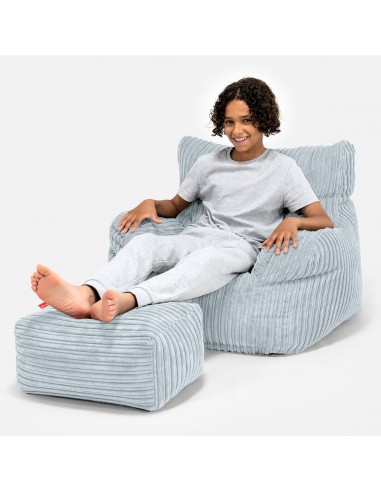 Pouf Fauteuil pour Ados 6-14 ans - Côtelé Bébé Bleu Paris Déstockage Promo