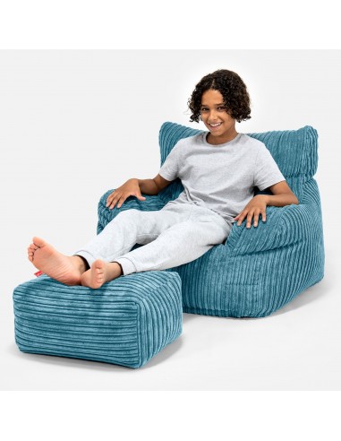 Pouf Fauteuil pour Ados 6-14 ans - Côtelé Mer Égée la chaussure