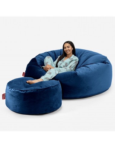 Canapé Pouf Géant Grande Mammouth - Velours Bleu Marine s'inspire de l'anatomie humaine