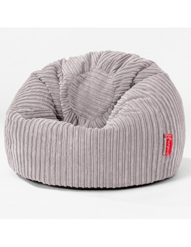 Pouf Poire Classique Enfant 1-5 ans - Côtelé Gris Argent livraison gratuite