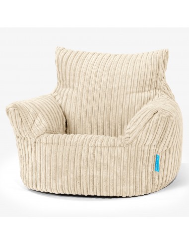 Fauteuil Pouf Bambin 1-3 ans - Côtelé Crème la livraison gratuite