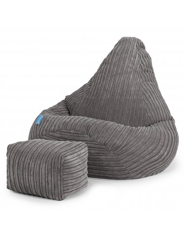 Pouf Fauteuil Gamer pour Enfant 1-5 ans - Côtelé Anthracite Jusqu'à 80% De Réduction