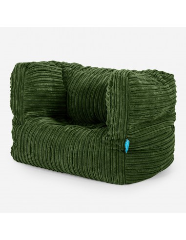 Fauteuil Pouf Albert pour Enfant 1-5 ans - Côtelé Vert Forêt français