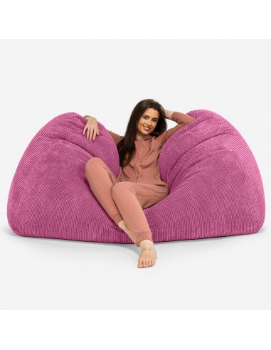 Gros Pouf Canapé - Pompon Rose des créatures d'habitude