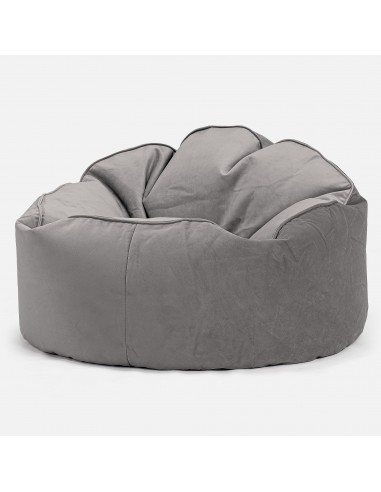 Pouf Poire, Archi - Velours Argent Pour