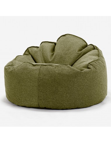 Pouf Poire, Archi - Interalli Laine Vert Acide basket pas cher