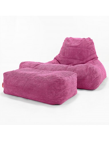 Gros Pouf Fauteuil Relax - Pompon Rose vous aussi creer 