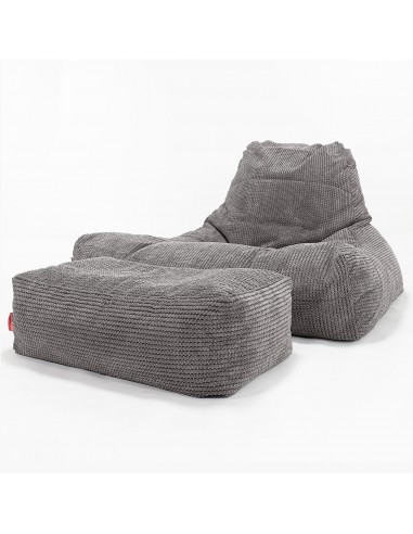 Gros Pouf Fauteuil Relax - Pompon Anthracite s'inspire de l'anatomie humaine