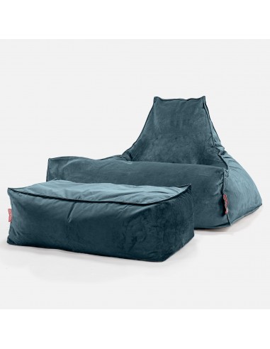 Pouf Fauteuil Relax - Velours Mer égée du meilleur 