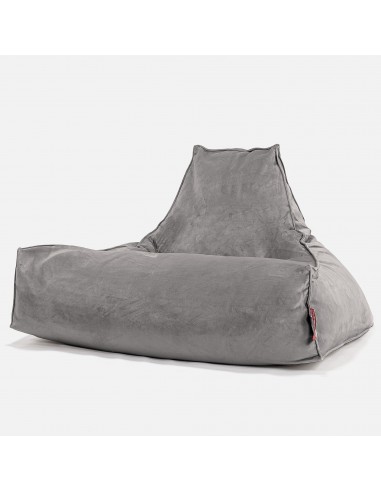 Pouf Fauteuil Relax - Velours Argent l'achat 