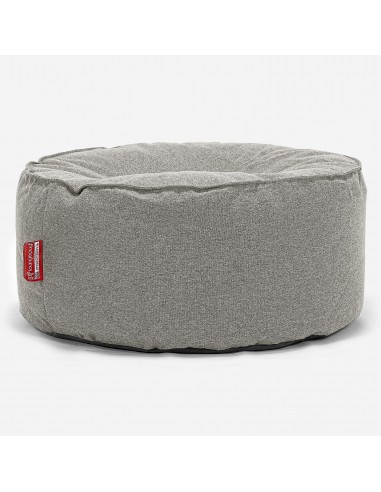 Pouf Design Rond - Interalli Laine Argent solde