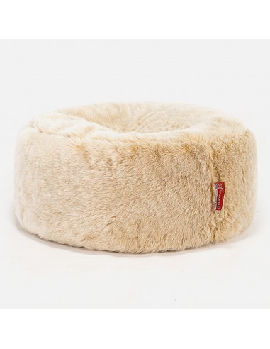 Pouf Design Rond - Fausse Fourrure Blanc Les magasins à Paris