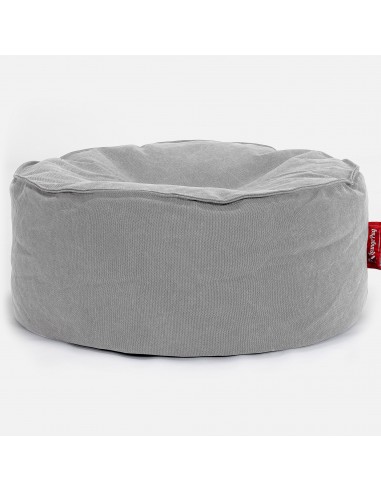 Pouf Design Rond - Stonewashed Gris Les magasins à Paris et en Île-de-France