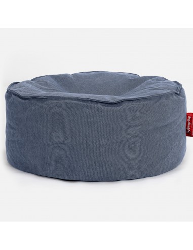 Pouf Design Rond - Stonewashed Bleu Marine outlet