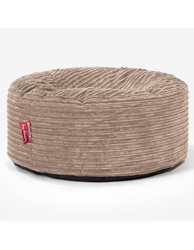 Pouf Design Rond - Côtelé Sable paiement sécurisé