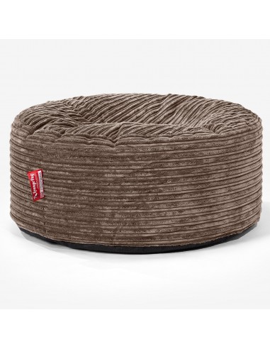 Pouf Design Rond - Côtelé Moka rembourrage situé sous