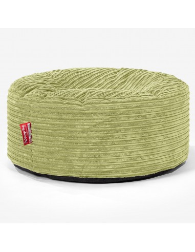 Pouf Design Rond - Côtelé Vert Acide pas cher