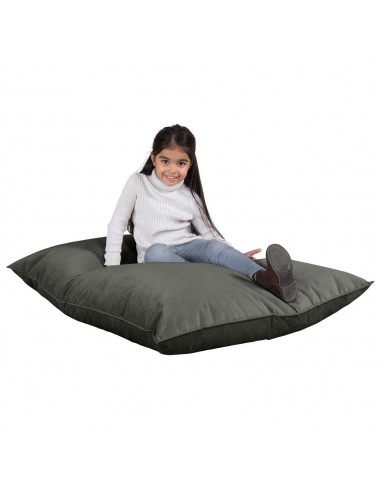 Gros Pouf Enfant 2-14 ans - Velours Anthracite Paris Déstockage Promo