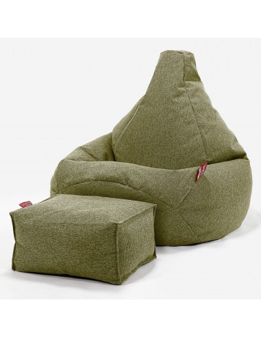 Pouf Poire Gamer - Interalli Laine Vert Acide basket pas cher