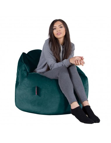 Pouf Chaise Design - Velours Mer Égée outlet